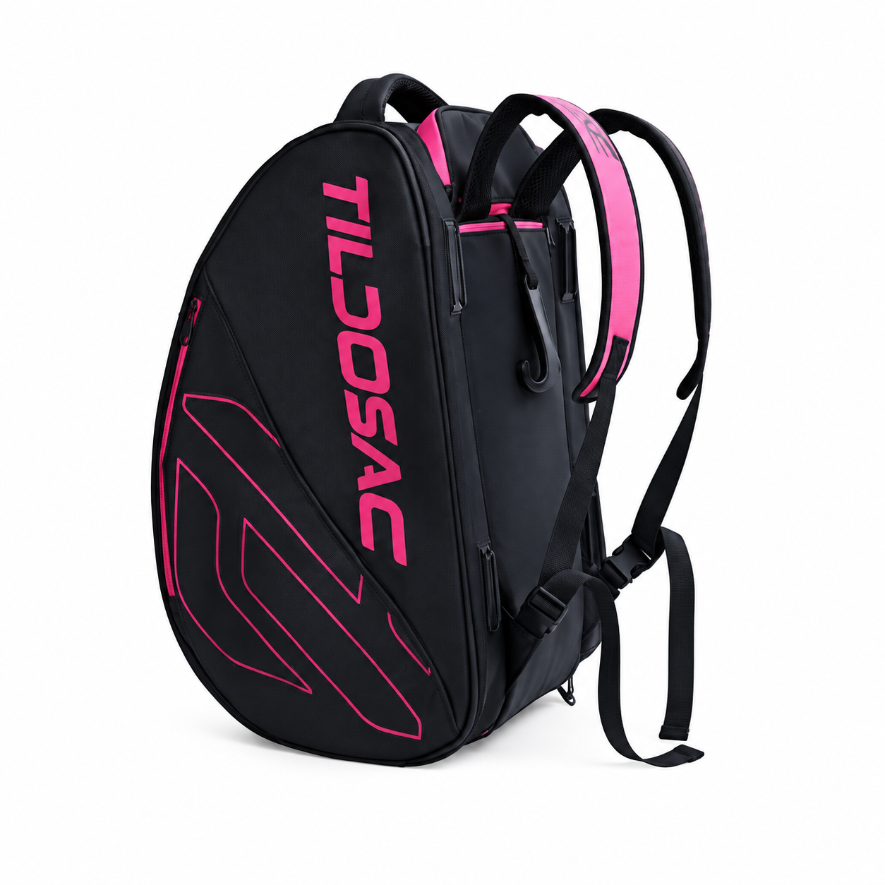 Standard rose-red sample with shoulder straps and rear panel