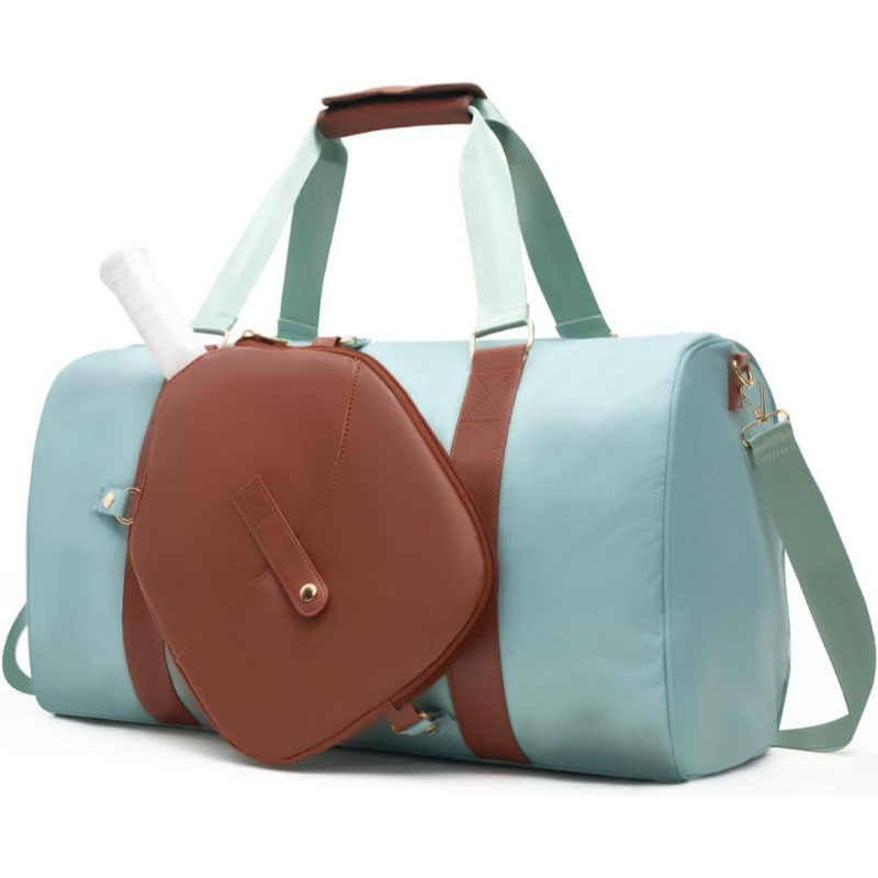 Aqua Blue / Tan — side view