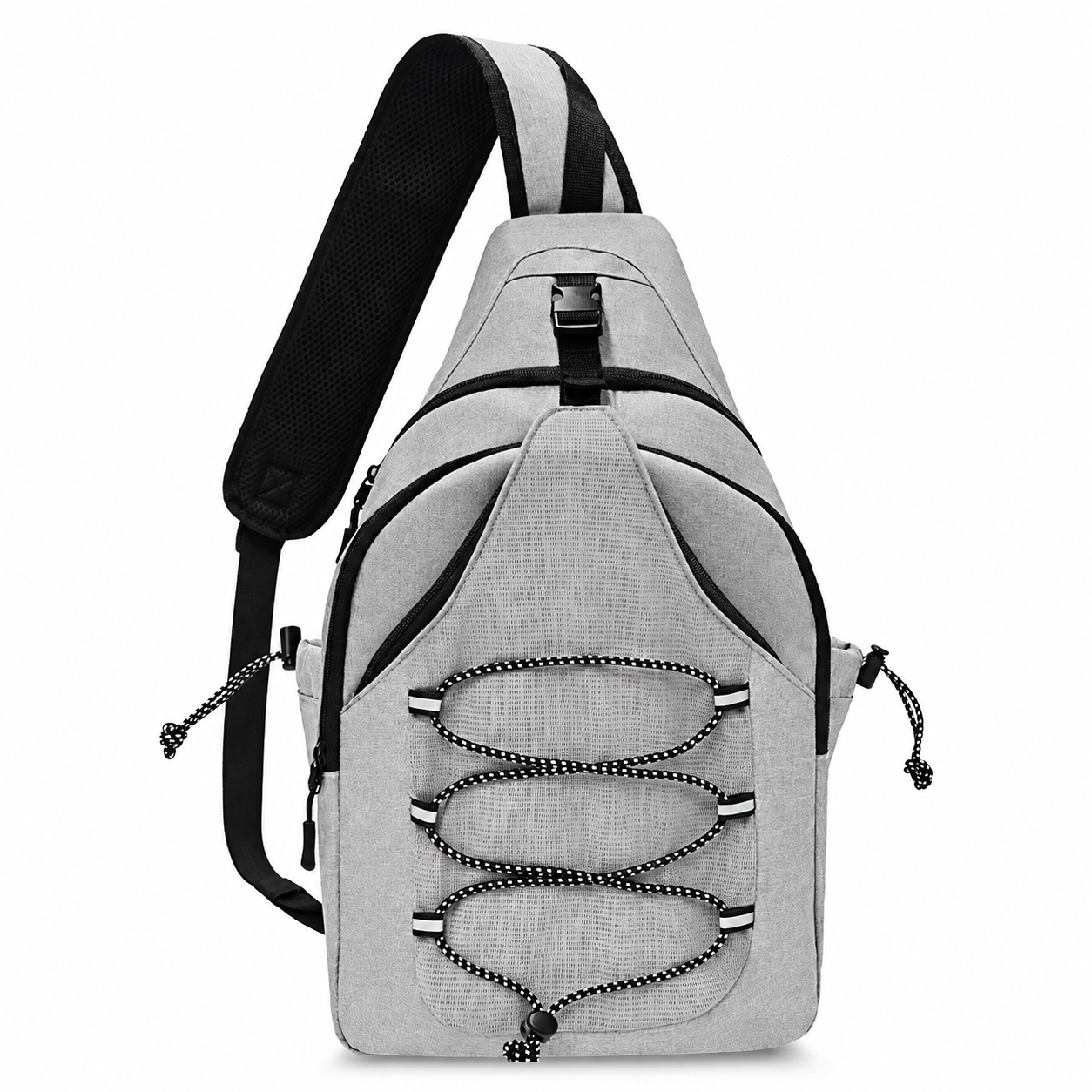 Grey sample shown. Rackets and personal items are not included.